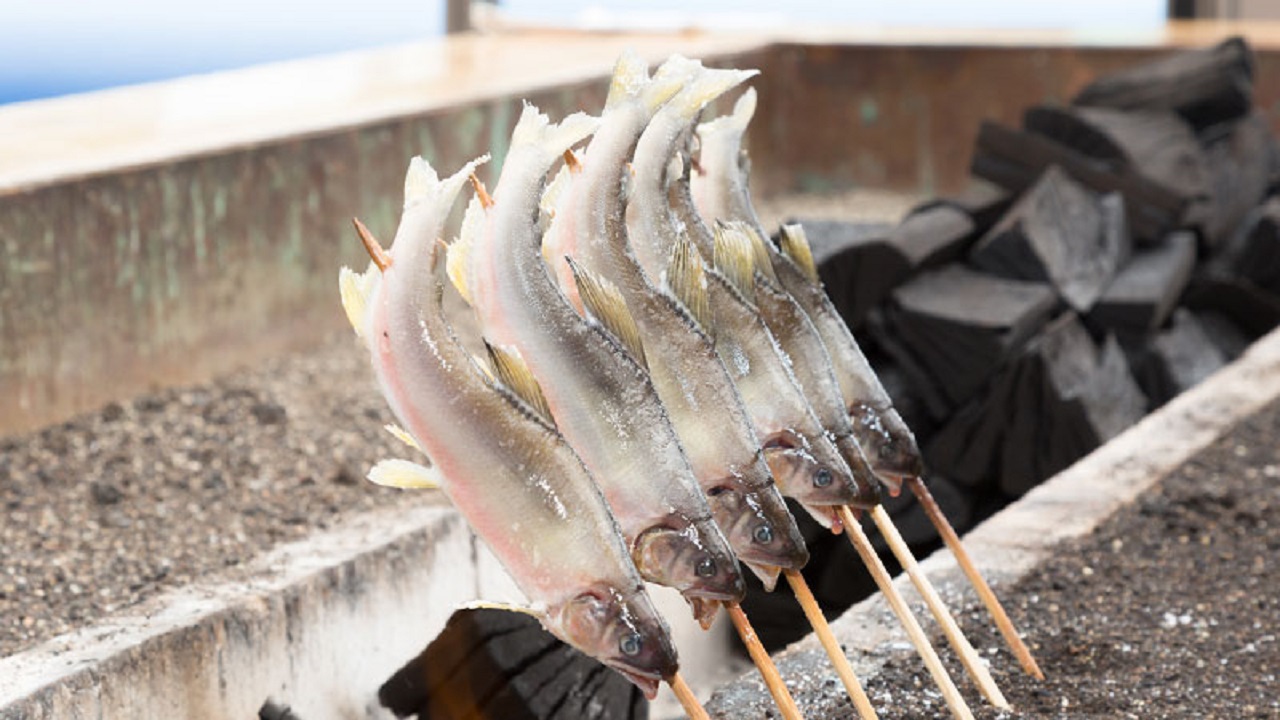 那須渓流パークの魚の塩焼き